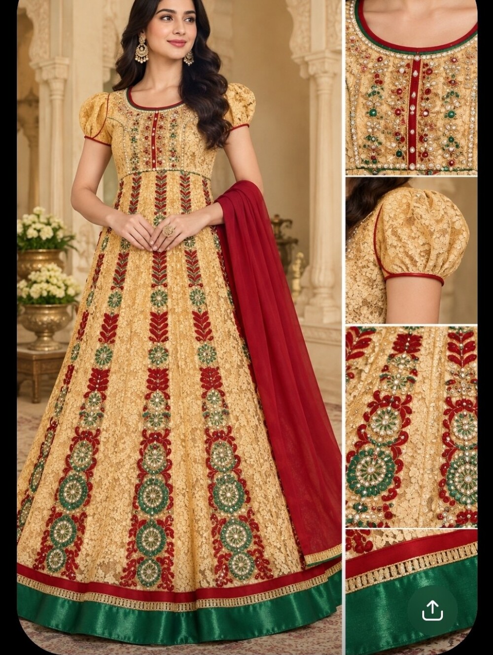 🌟 Designer Embroidered Anarkali Salwar Kameez - 3 Piece Set 🌟